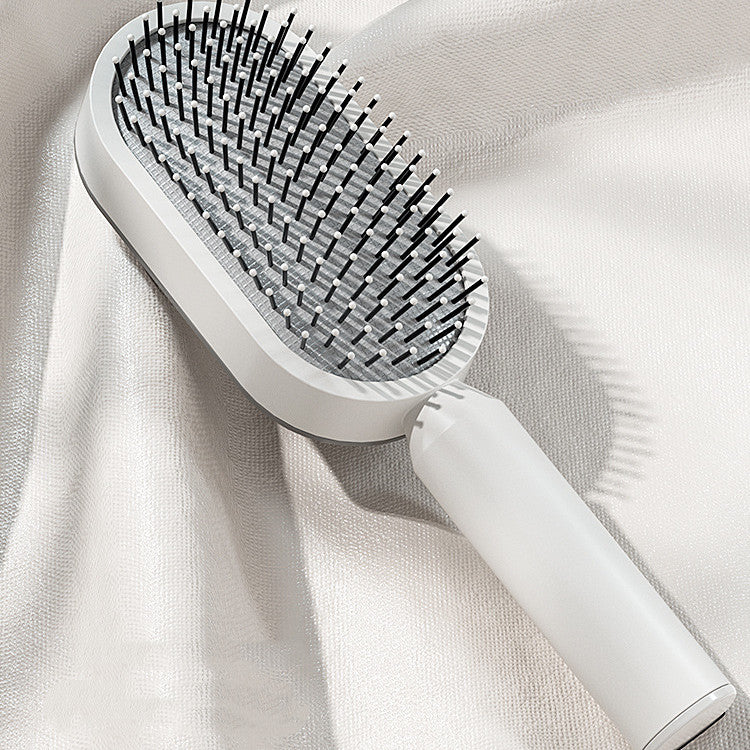 Self-Cleaning Hair Brush — Anti-Static Scalp Massage Detangling Comb for Women