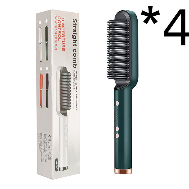 2-in-1 Hair Straightener & Curling Comb — Negative Ion Ceramic Electric Brush