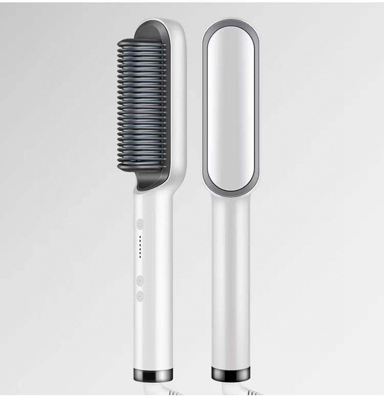 2-in-1 Hair Straightener & Curling Comb — Negative Ion Ceramic Electric Brush