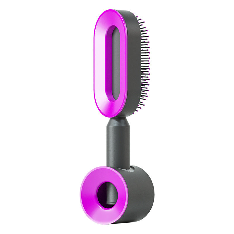 Self-Cleaning Hair Brush — Anti-Static Scalp Massage Detangling Comb for Women