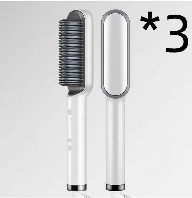 2-in-1 Hair Straightener & Curling Comb — Negative Ion Ceramic Electric Brush