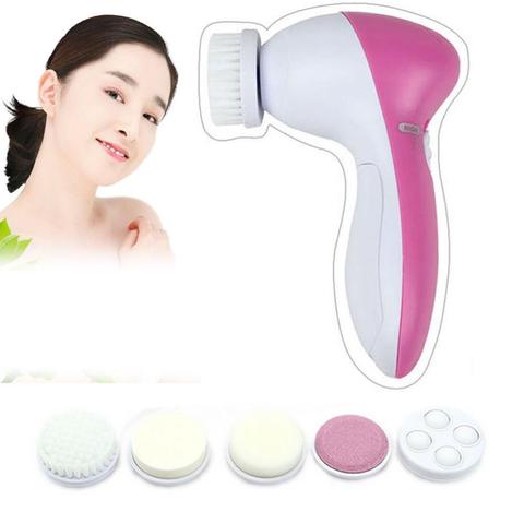Electric Facial Cleansing Brush — 5-in-1 Pore Cleanser & Skin Massager