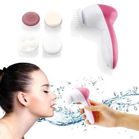 Electric Facial Cleansing Brush — 5-in-1 Pore Cleanser & Skin Massager