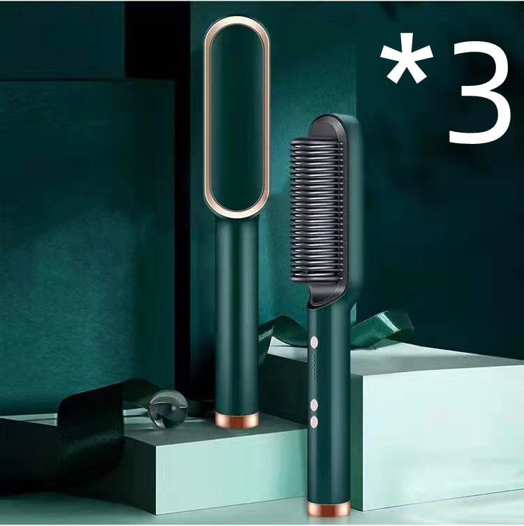 2-in-1 Hair Straightener & Curling Comb — Negative Ion Ceramic Electric Brush