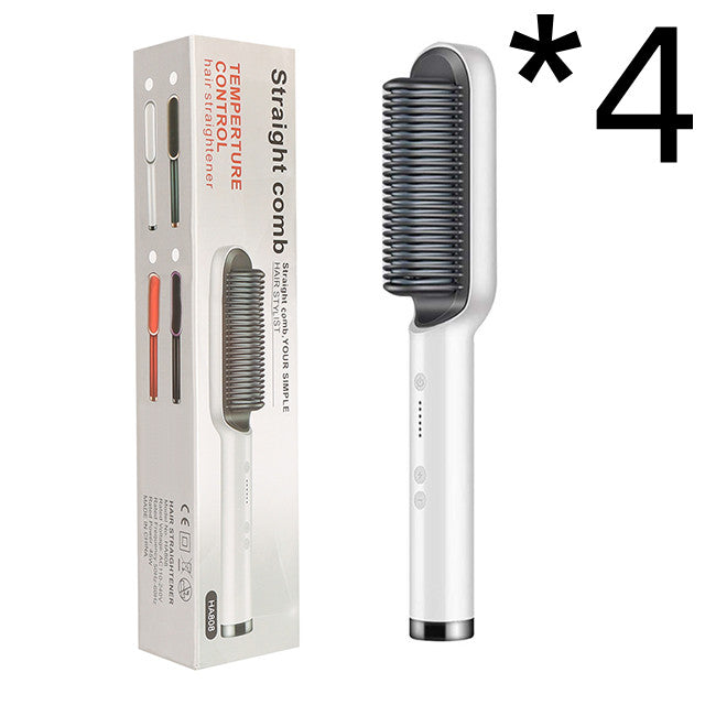 2-in-1 Hair Straightener & Curling Comb — Negative Ion Ceramic Electric Brush