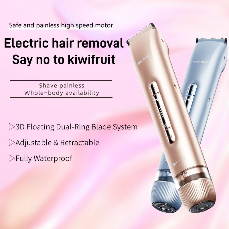 2-in-1 Women's Electric Shaver & Epilator — USB Rechargeable, IPX7 Waterproof