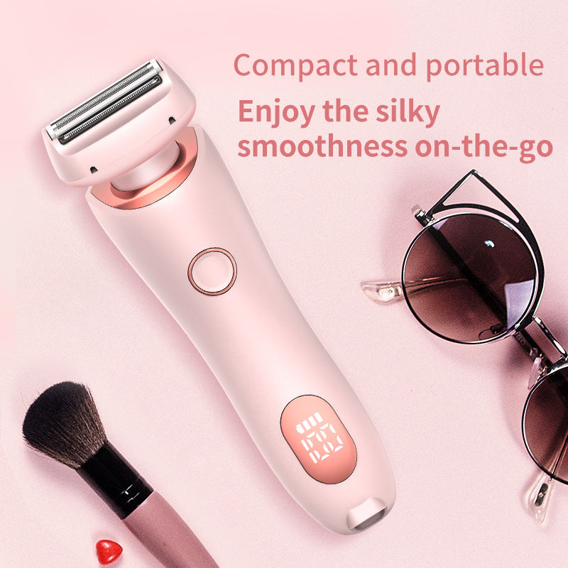 2-in-1 Women's Electric Shaver & Epilator — USB Rechargeable, IPX7 Waterproof