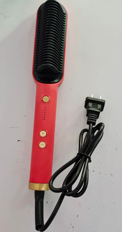 2-in-1 Hair Straightener & Curling Comb — Negative Ion Ceramic Electric Brush