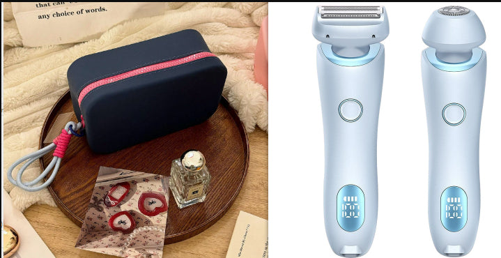 2-in-1 Women's Electric Shaver & Epilator — USB Rechargeable, IPX7 Waterproof