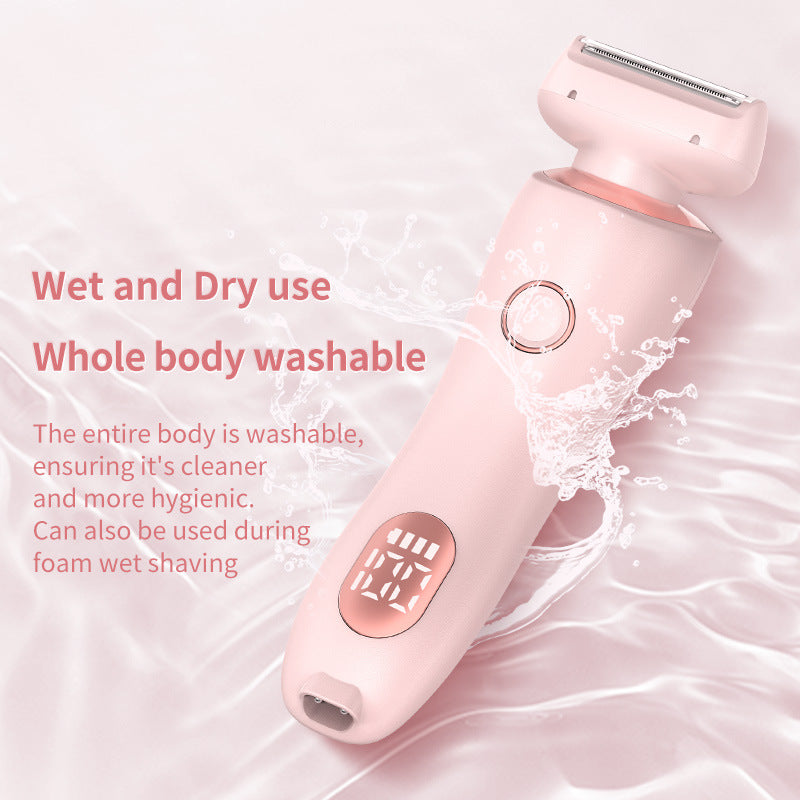 2-in-1 Women's Electric Shaver & Epilator — USB Rechargeable, IPX7 Waterproof