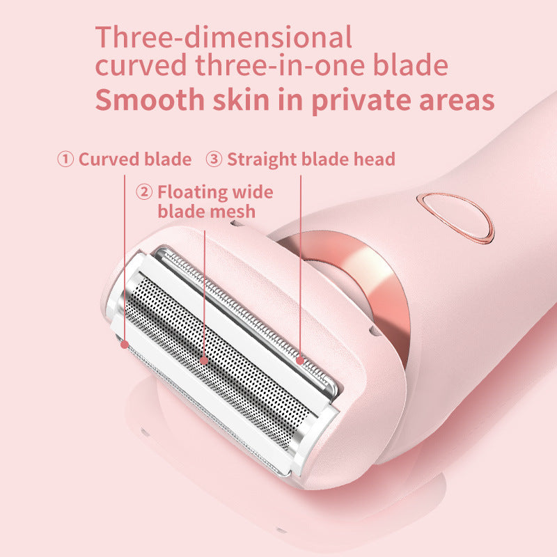 2-in-1 Women's Electric Shaver & Epilator — USB Rechargeable, IPX7 Waterproof