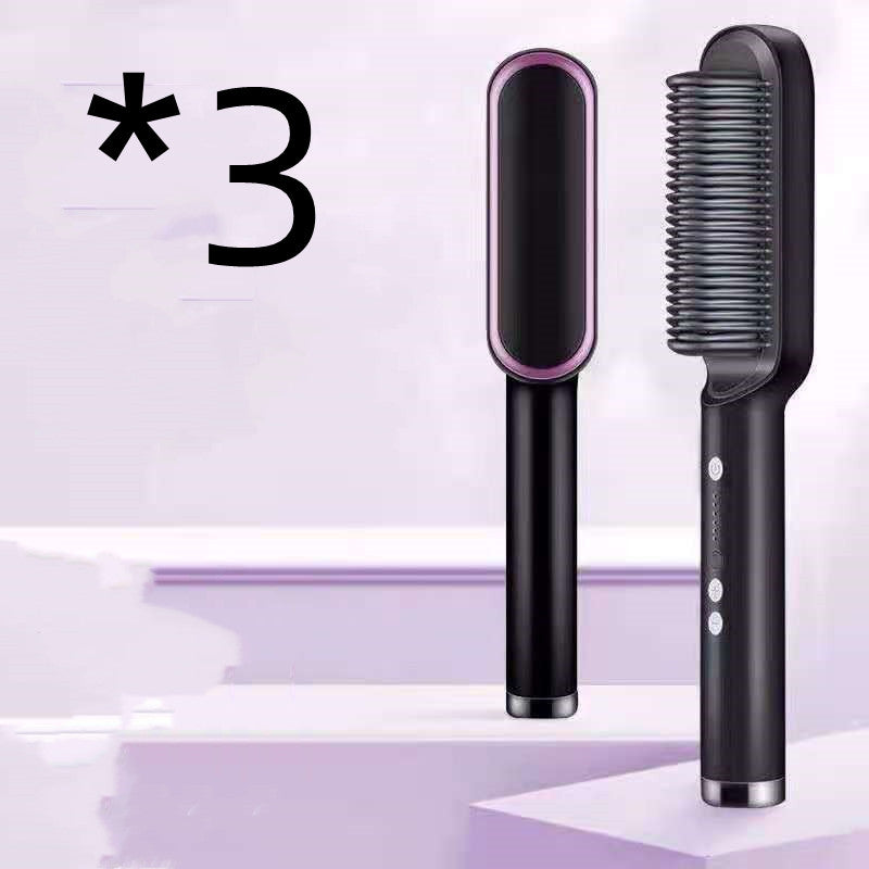 2-in-1 Hair Straightener & Curling Comb — Negative Ion Ceramic Electric Brush