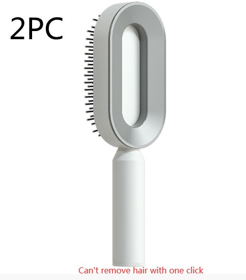 Self-Cleaning Hair Brush — Anti-Static Scalp Massage Detangling Comb for Women