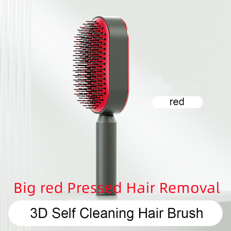 Self-Cleaning Hair Brush — Anti-Static Scalp Massage Detangling Comb for Women