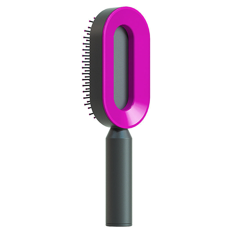 Self-Cleaning Hair Brush — Anti-Static Scalp Massage Detangling Comb for Women